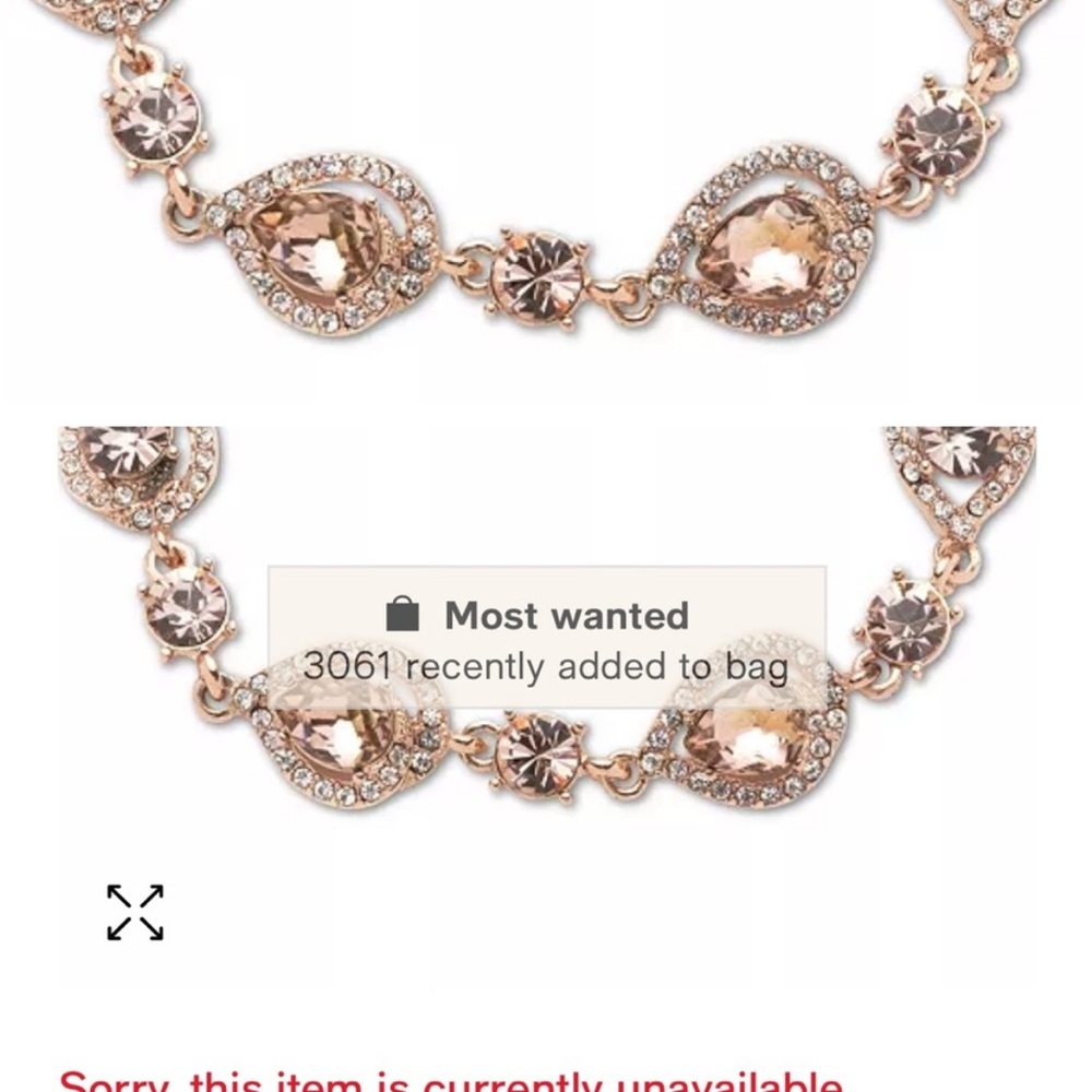Givenchy Pink Crystal Flex Bracelet W/Earrings - Picture 10 of 10